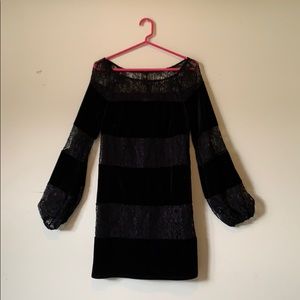Black Velvet and Lace Laundry Dress